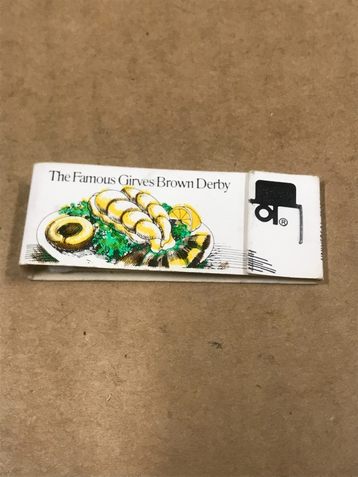 Vintage New/Unstruck The Famous Girves Brown Derby – Matchbook, Matchcover
