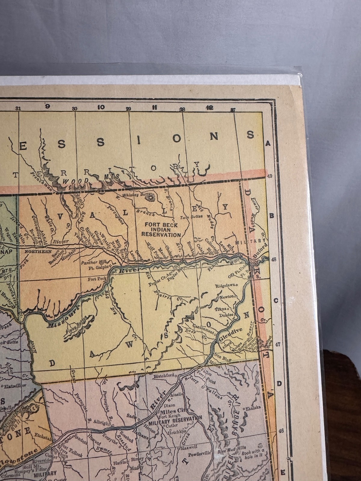 1903 Montana Map Rand McNally Antique Atlas Page Vintage Western Americana