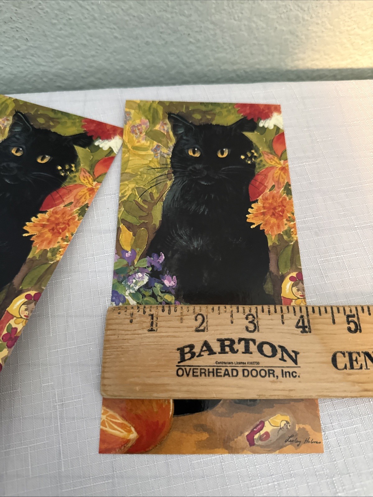 Vintage Greetings Cards Made In England Lesley Holmes Black Cat Orange Pack 8