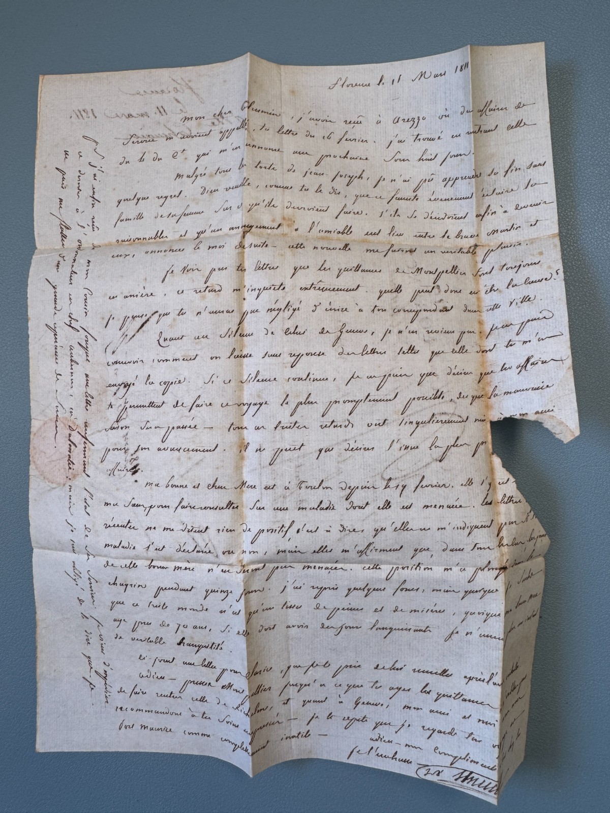 Letter From FLORENCE (Conquered Department Of the Arno) For Aix / 1811