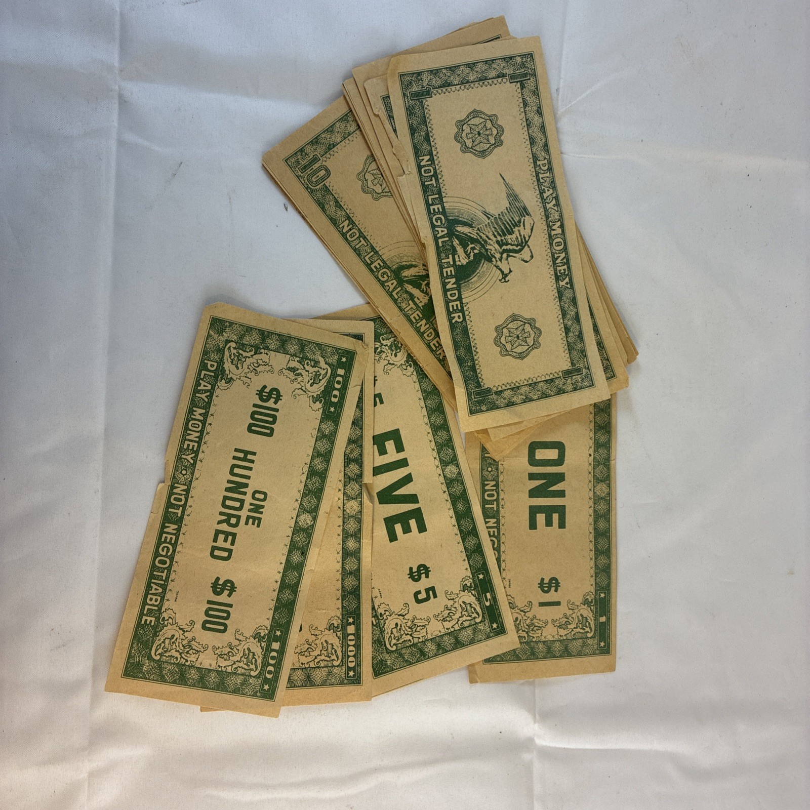 Vintage Old Play Paper Money 21 Bills – 1s, 5s, 10s, 100s And One $1000