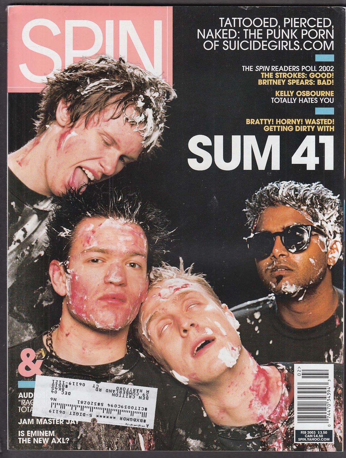SPIN Sum 41 Strokes Britney Spears Kelly Osbourne Eminem Audioslave ++ 2 2003