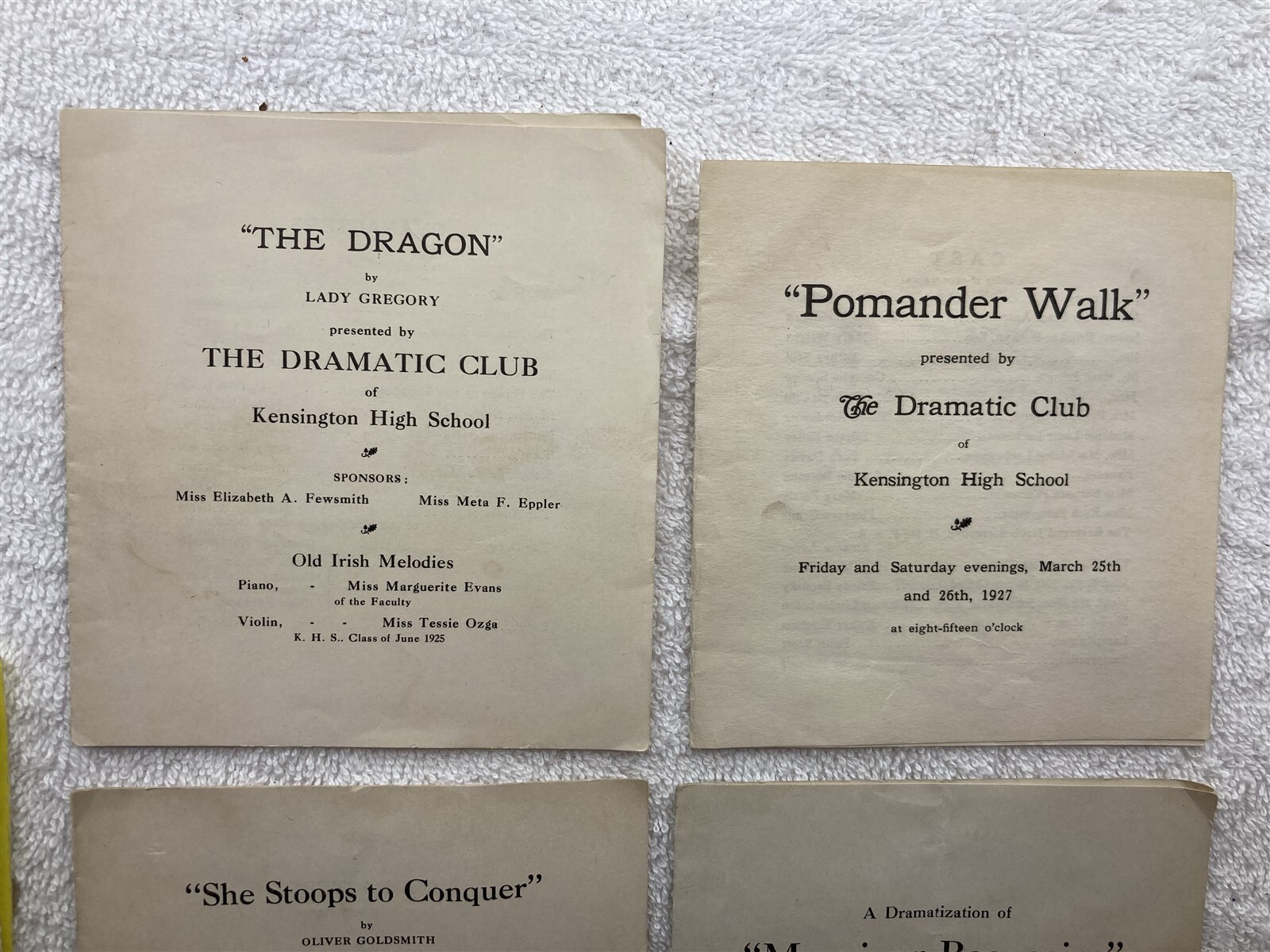 1925 1926 1927 Kensington High School Dramatic Club Programs Philadelphia PA Vtg