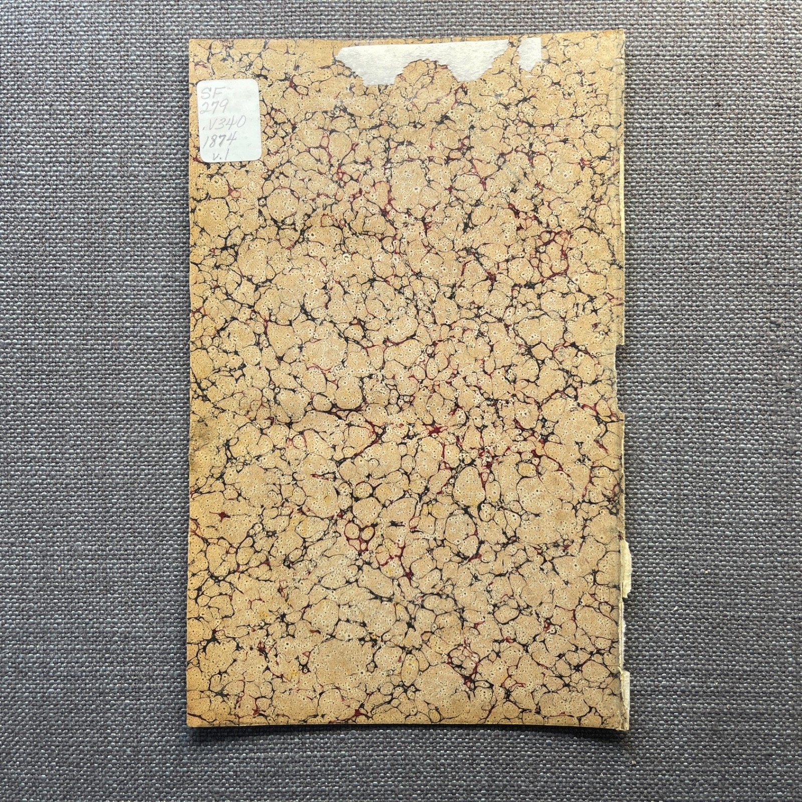 Antique Marbled End Papers Bookbinding Brown Blue Red Lot of 3