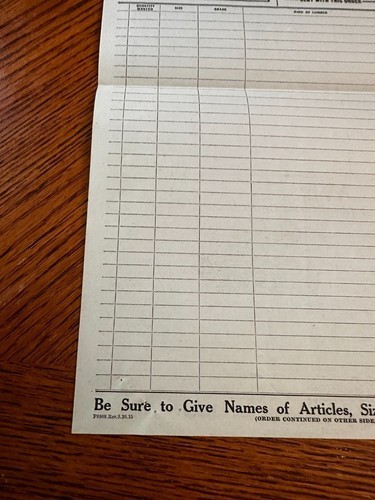 Sears Roebuck Lumber Order Form 1915 F6908 Chicago IL Building Material