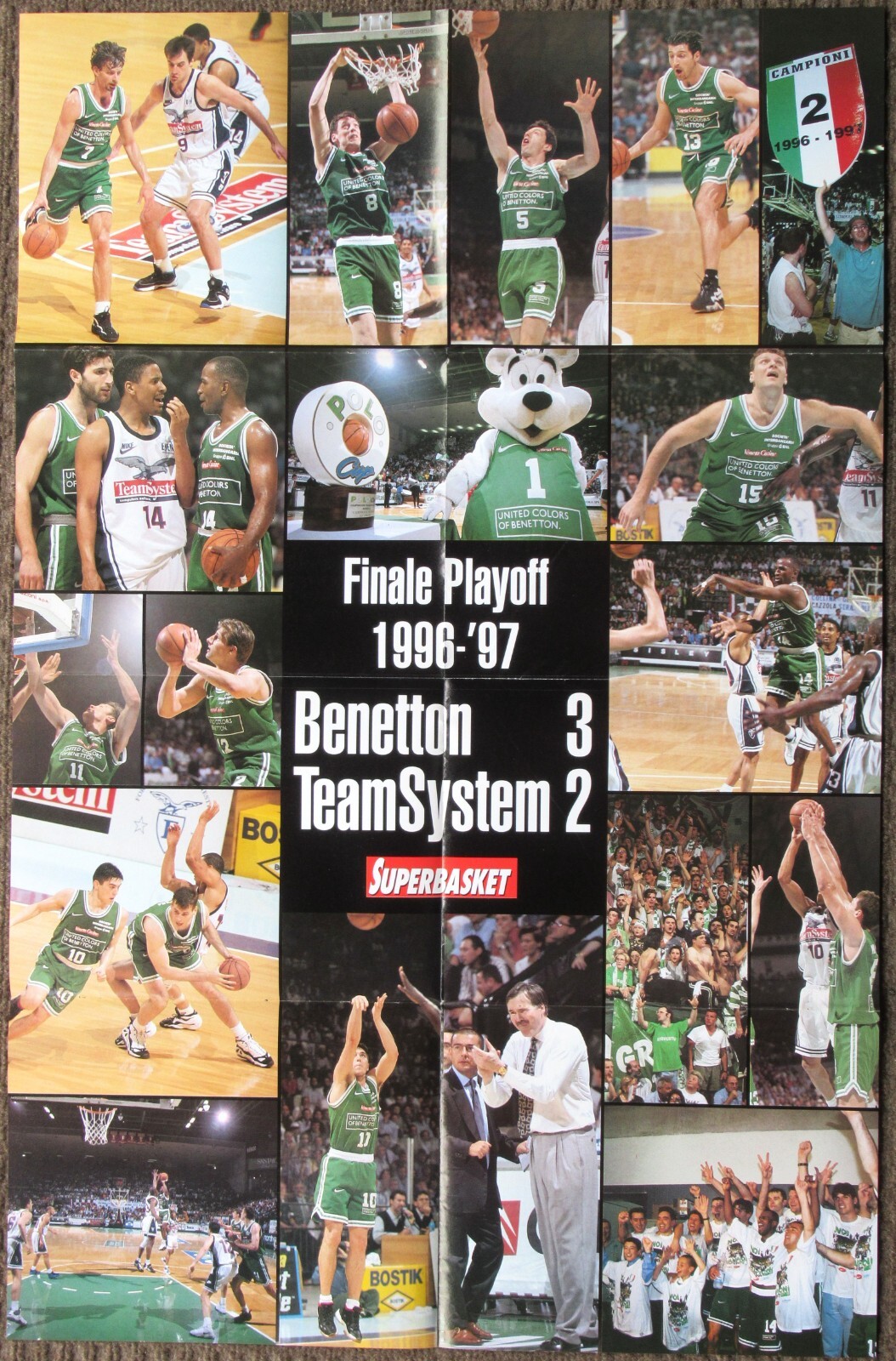 ITALY Poster – 1997 BENETTON TREVISO – Italian Champions – MIKE D’ANTONI POSTER