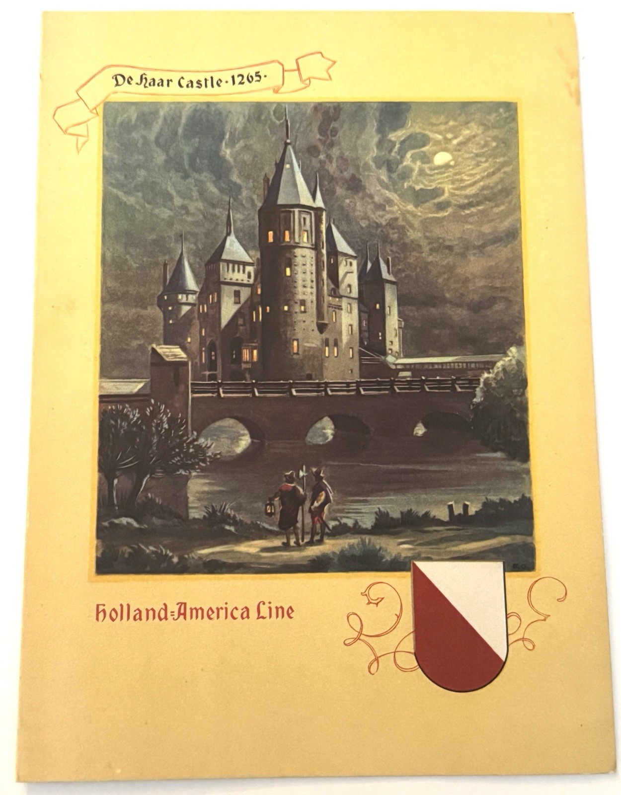 Vintage 1952 Dinner Menu Holland American Cruise Line April 3rd 1952