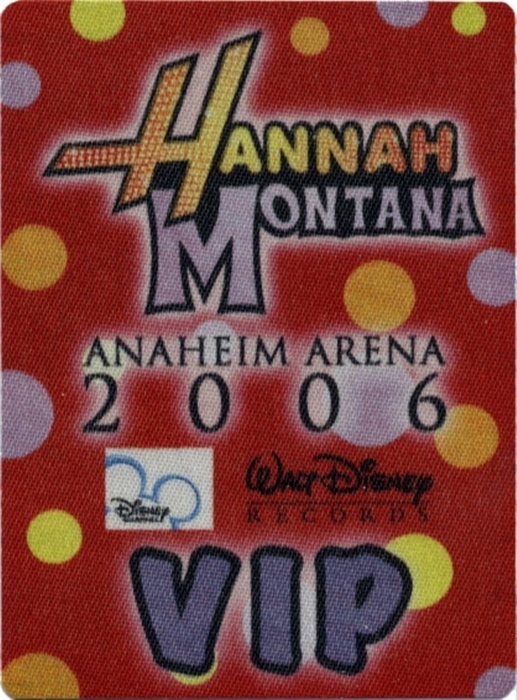 Hannah Montana (Miley Cyrus) 2006 concert tour VIP memorabilia Backstage Pass
