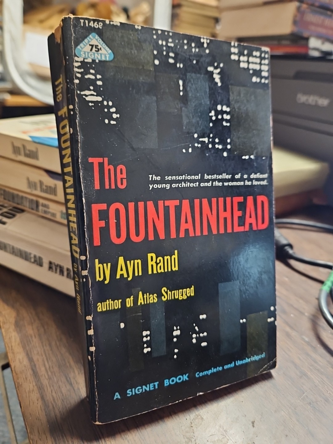 THE FOUNTAINHEAD by AYN RAND Paperback Soft Cover Book ~ 1957 Third Printing.