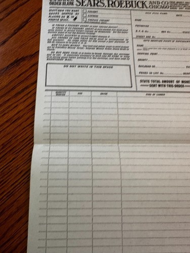 Sears Roebuck Lumber Order Form 1915 F6908 Chicago IL Building Material