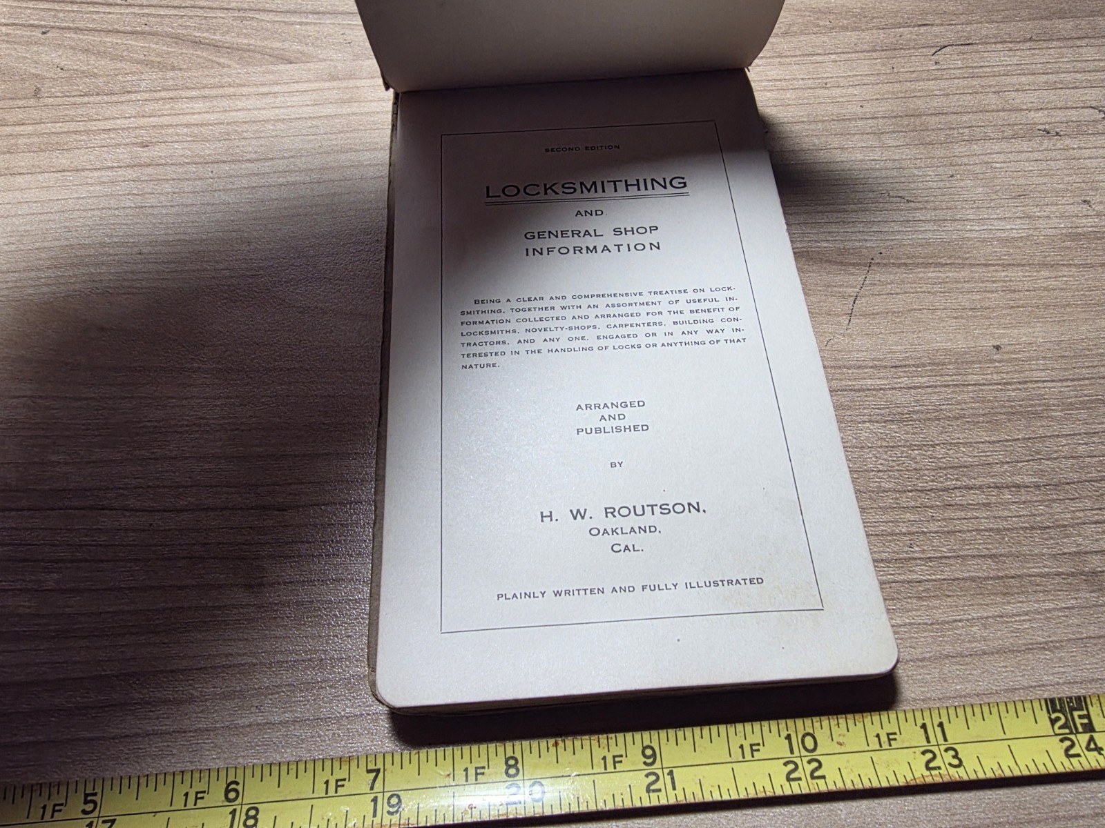 Vtg 1917 Locksmithing and General Shop Information Booklet H. W. Routson Oakland