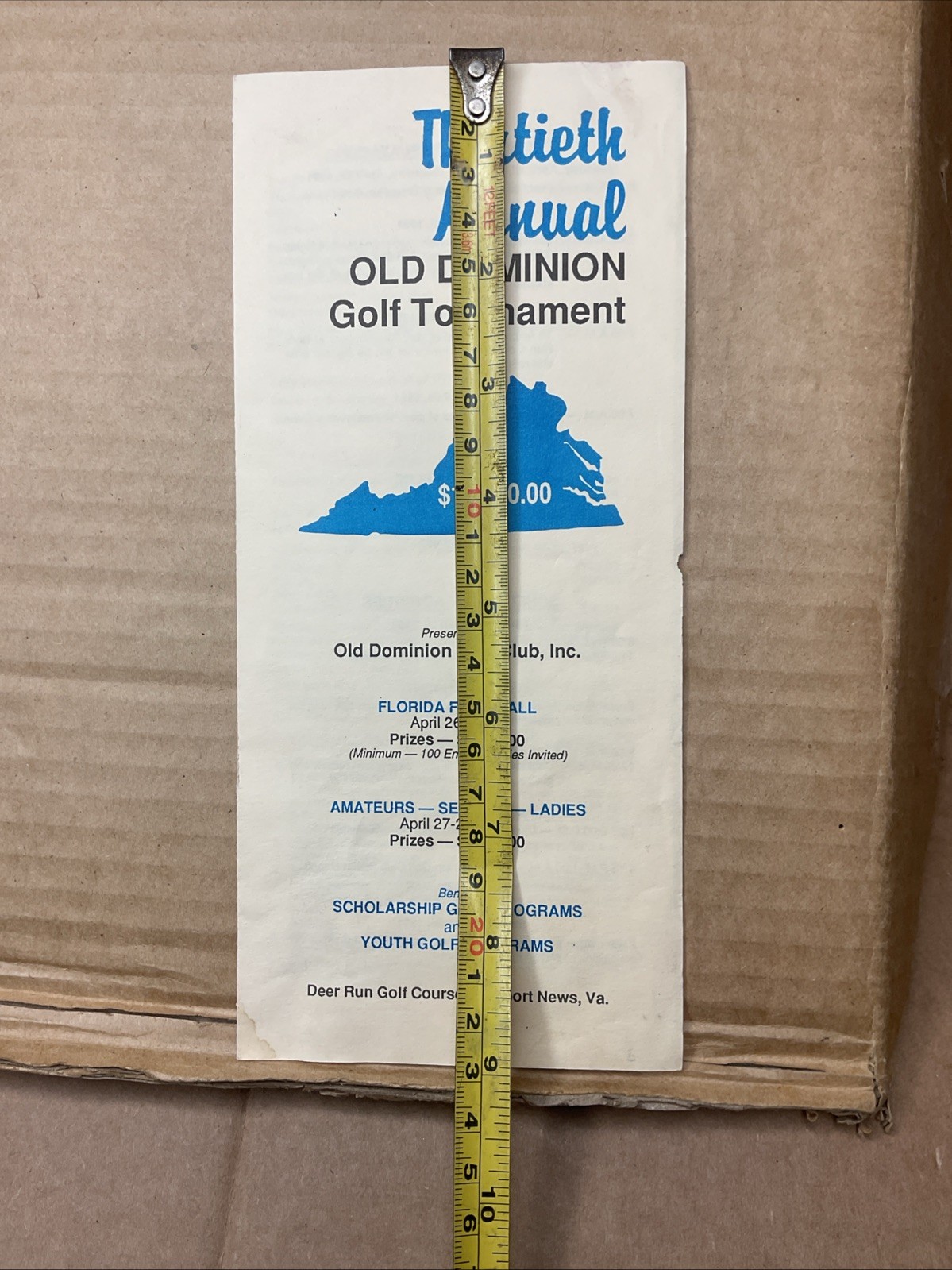 26-28 Apr 1991 13th Old Dominion Golf Tournament Deer Run Course Newport News Va