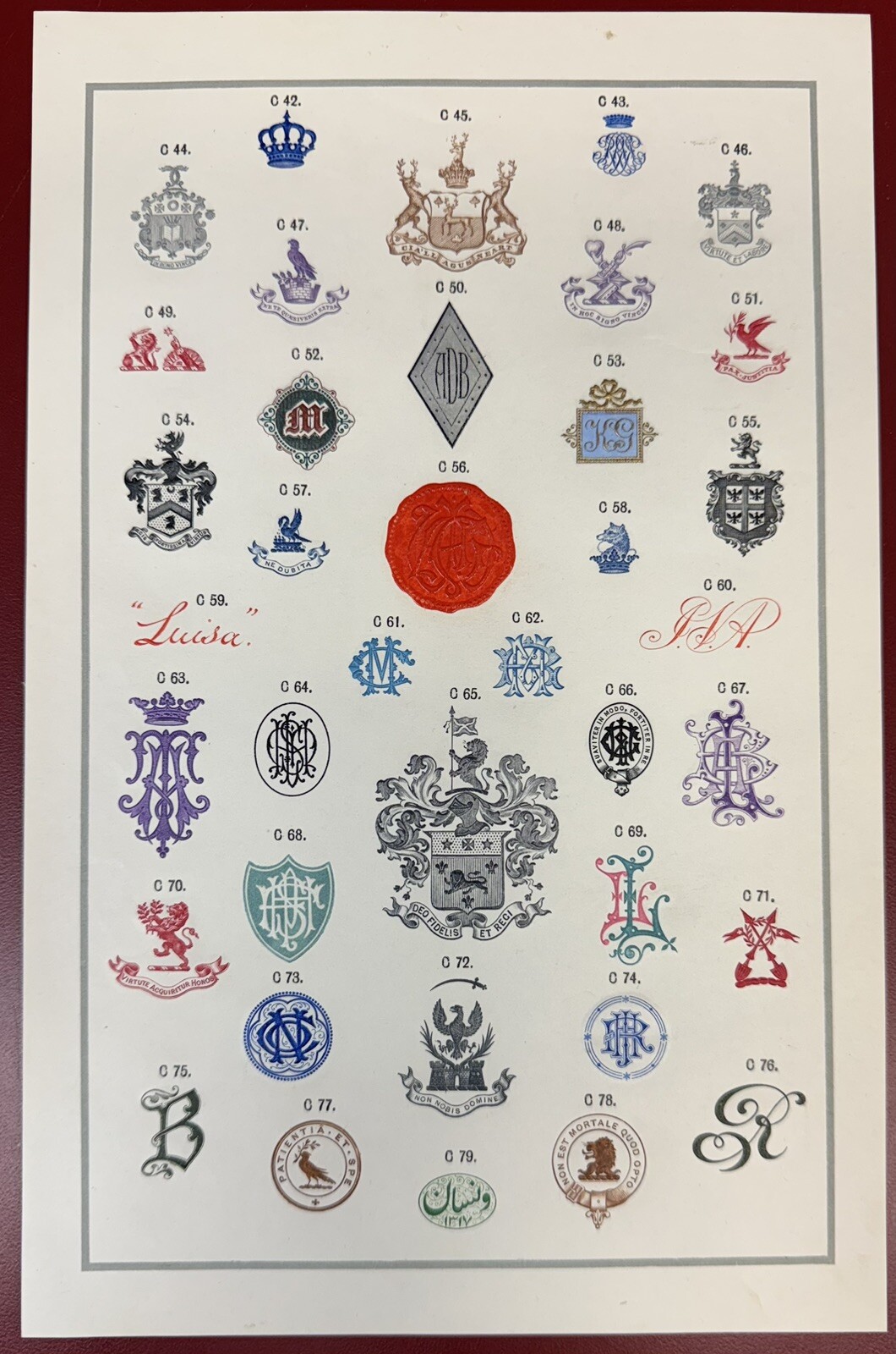 Great Britain, lot of 65 Early Engraved Printing Samples on 2 Pages