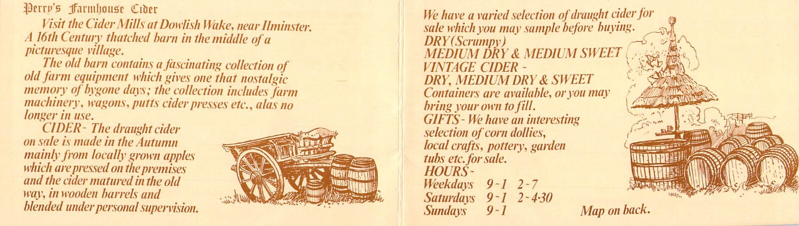 X4344 UK Perry’s Farmhouse Cider Ilminster Advertising Card