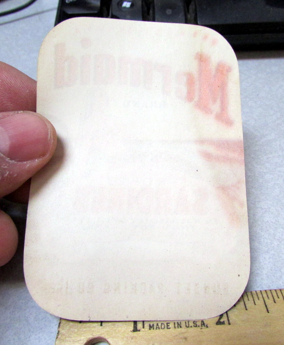 Vintage Original Label, 1940s Mermaid Brand Sardine can label, great graphics