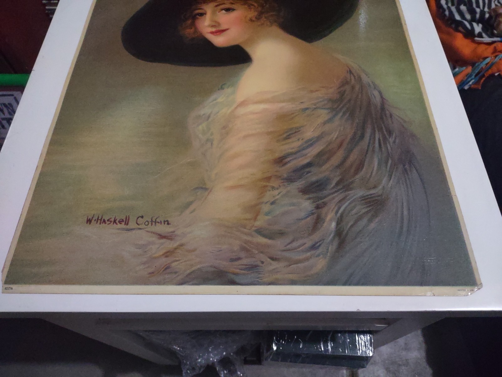 EARLY 1900’S VINTAGE CHROMOLITHOGRAPH PRINT W. HASKELL COFFIN WOMEN W/BIG HAT