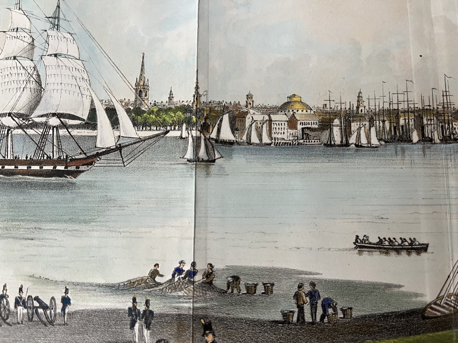 HAND COLORED PRINT GOVERNORS ISLAND, NEW YORK CITY, FROM 1860 VALENTINE’S MANUAL