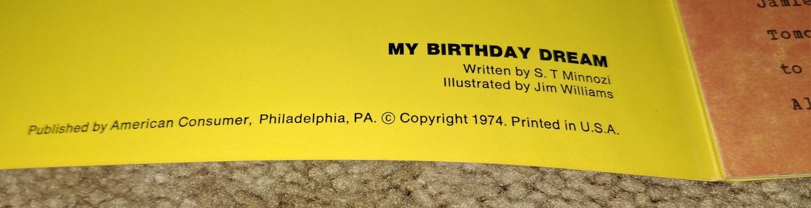 Vintage 1974 My Birthday Dream 12 Page Mailed Booklet