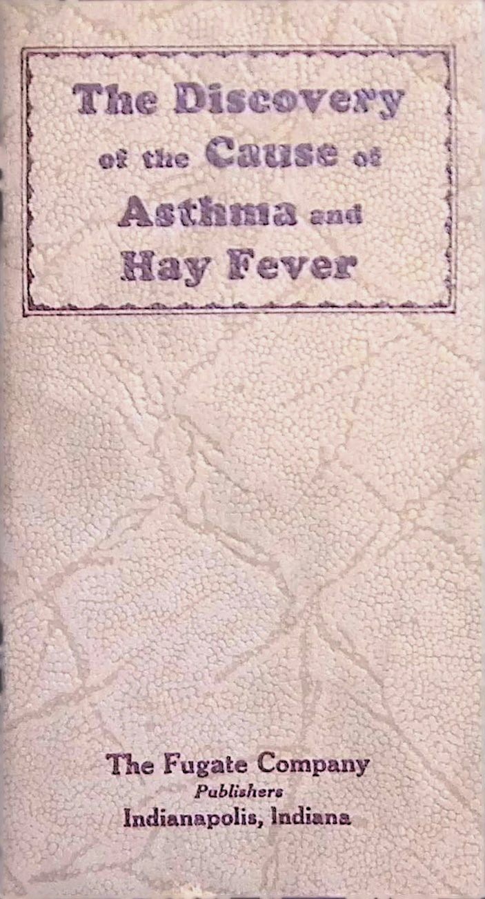 Dr Fugate Asthma Hay Fever Cure Booklet c1910 Endocrine Theory Quack Medicine
