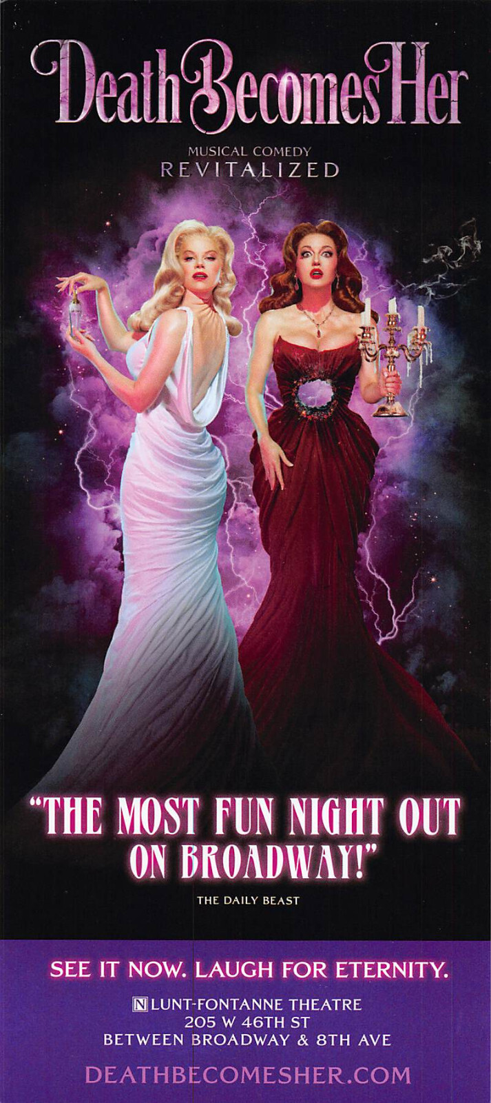 Death Becomes Her the musical Michelle Williams Megan Hilty Flyer Broadway 2025