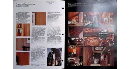 Simpson Timber Redwood Paneling Plywood Catalog 1975 Architecture Brochure
