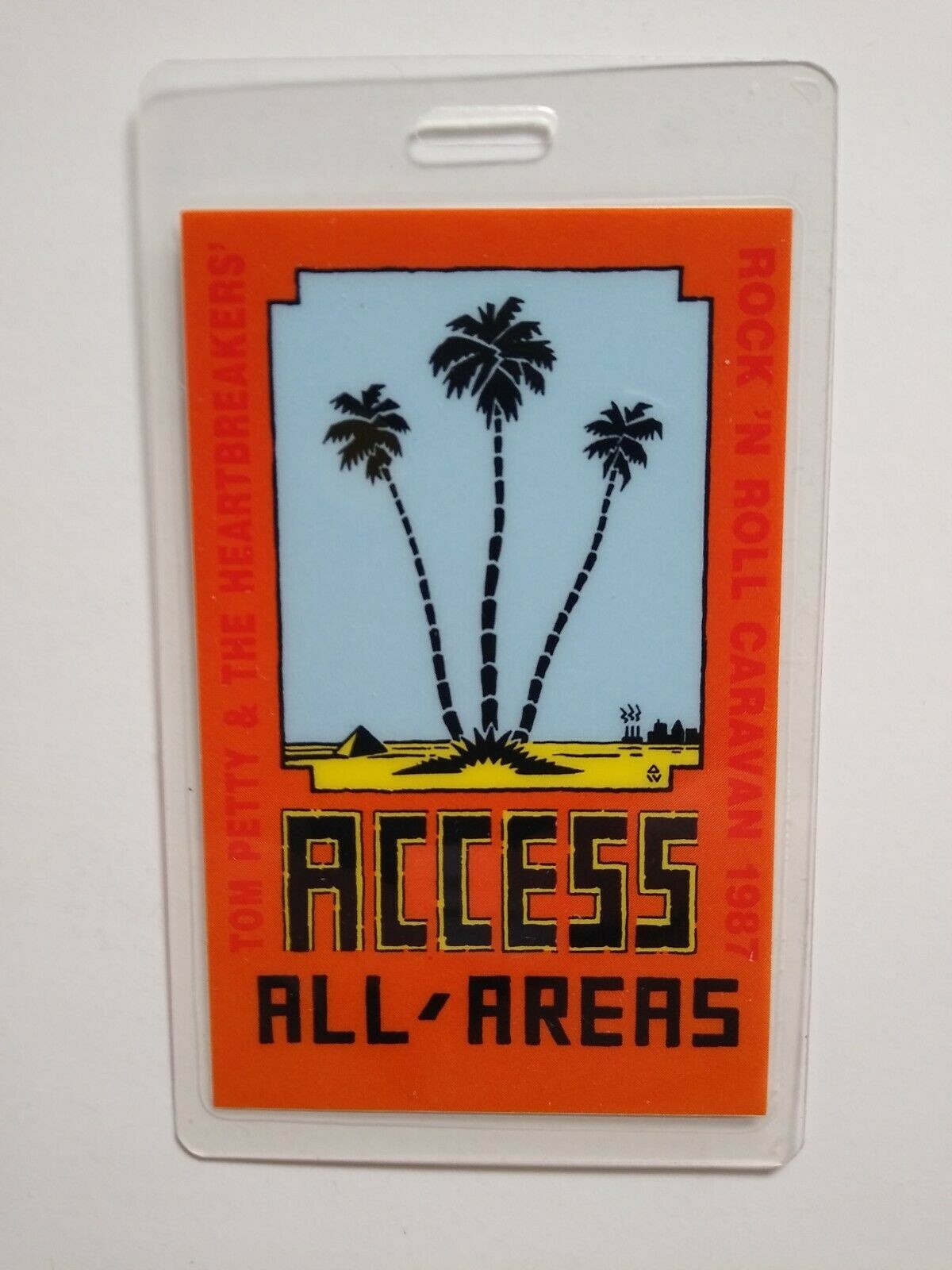Tom Petty And The Heartbreakers Backstage Pass Laminated Original 1987 Caravan