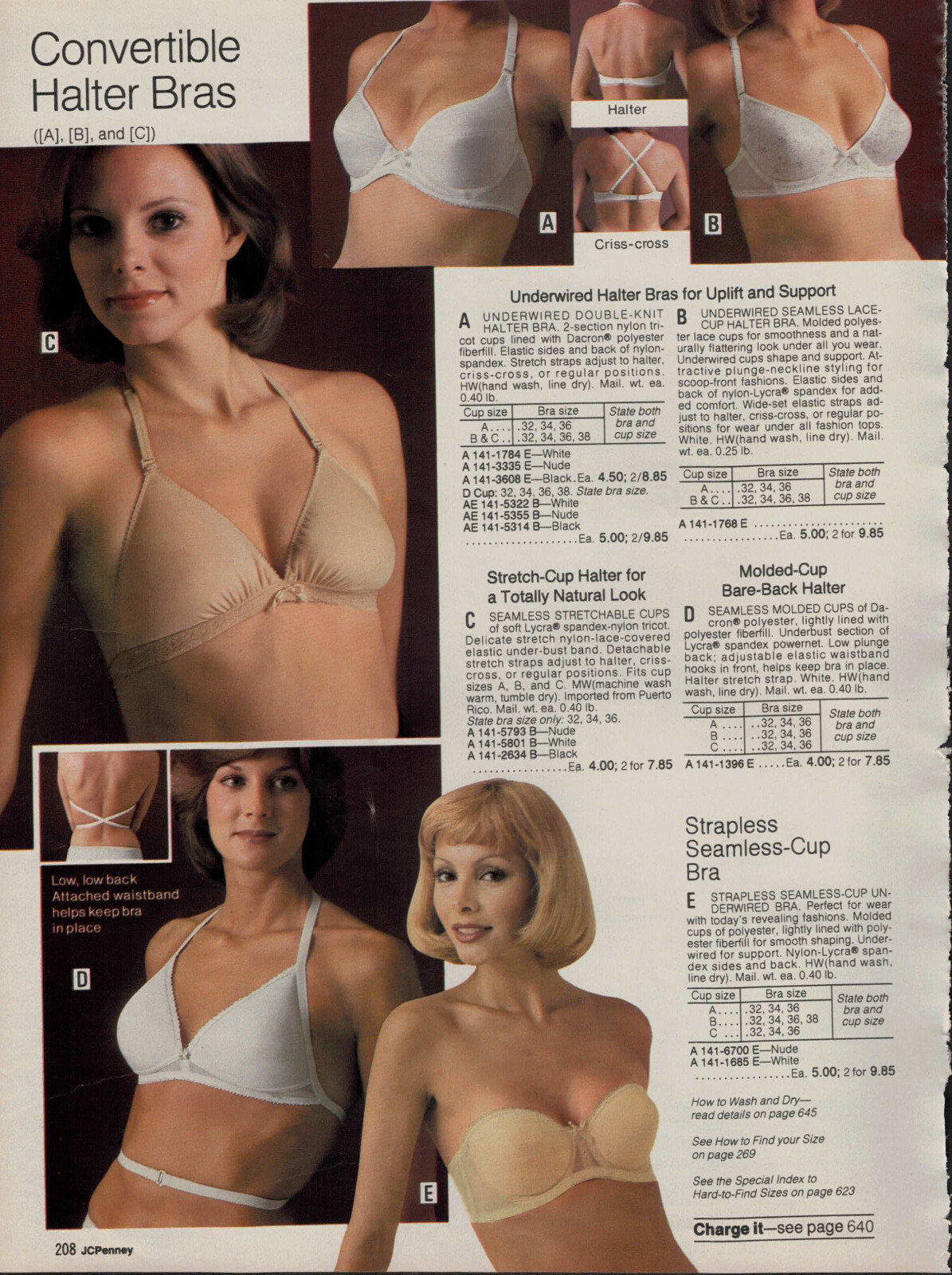 MID-1970S JCPENNEY CATALOG LINGERIE & BRA CLIPPINGS PAPER ADS PRINTS