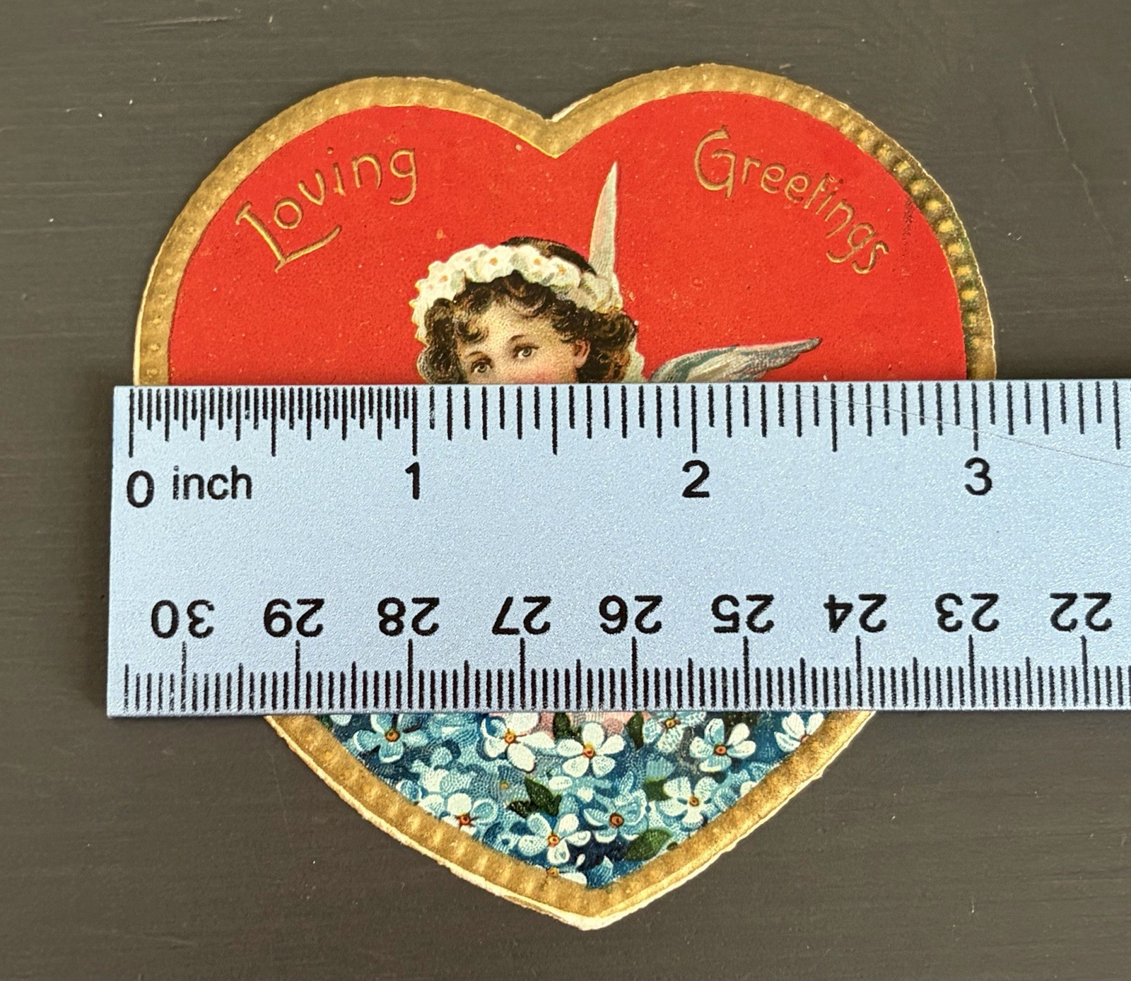 Antique Tuck & Sons Valentine Cards Heart Shape w Cupid Printed in Germany 3 Lot