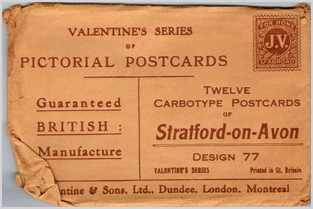 Valentine’s Stratford Carbotype Postcard Cover c1900 British Tourism 12 for 10d