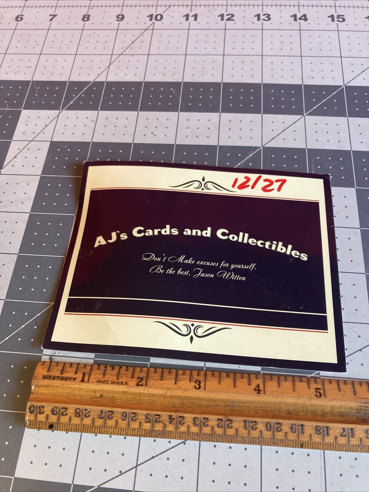 AJ’s Cards and Collectibles 12/27 Business Card Rare w/ Unknown Autographed