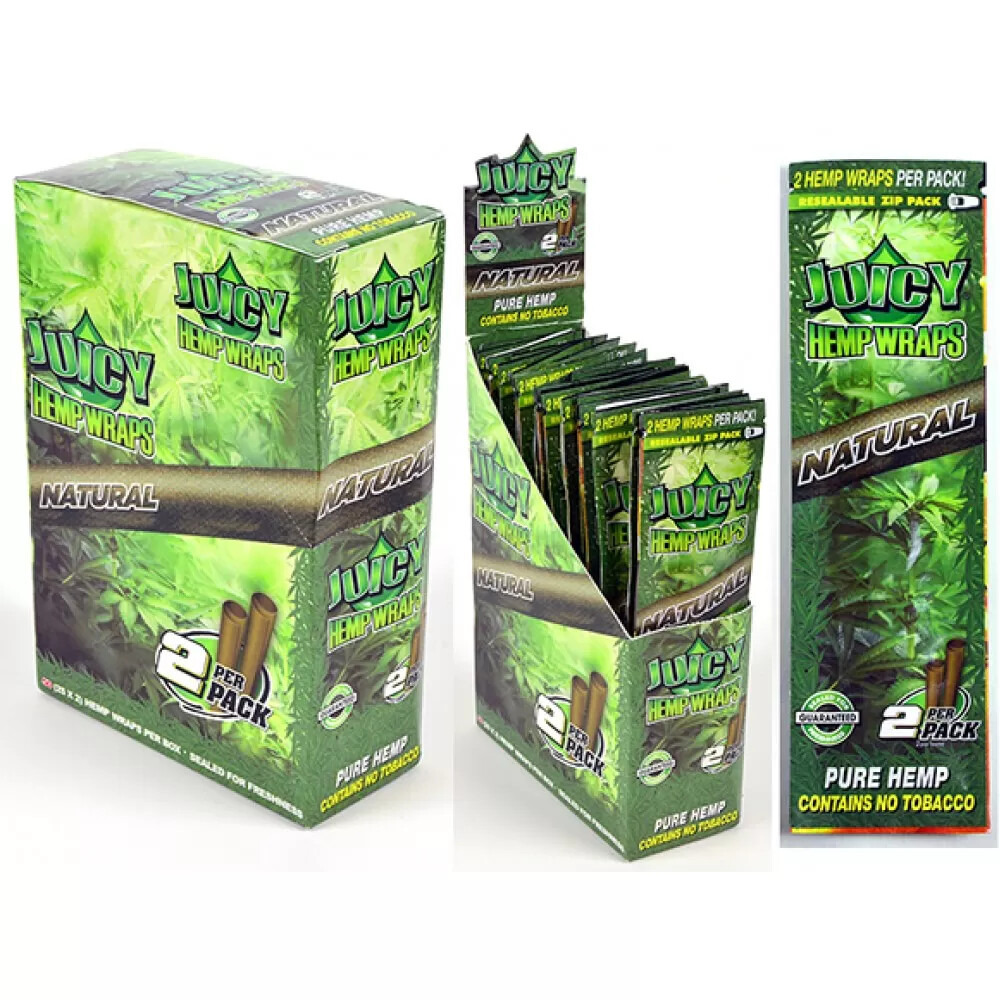 Juicy Jay’s Wrap Natural Flavor 25 Packs of 2 Wraps per Box
