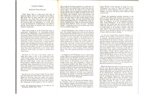 Valley Forge Continental Army Brochure Pennsylvania Revolution 1777