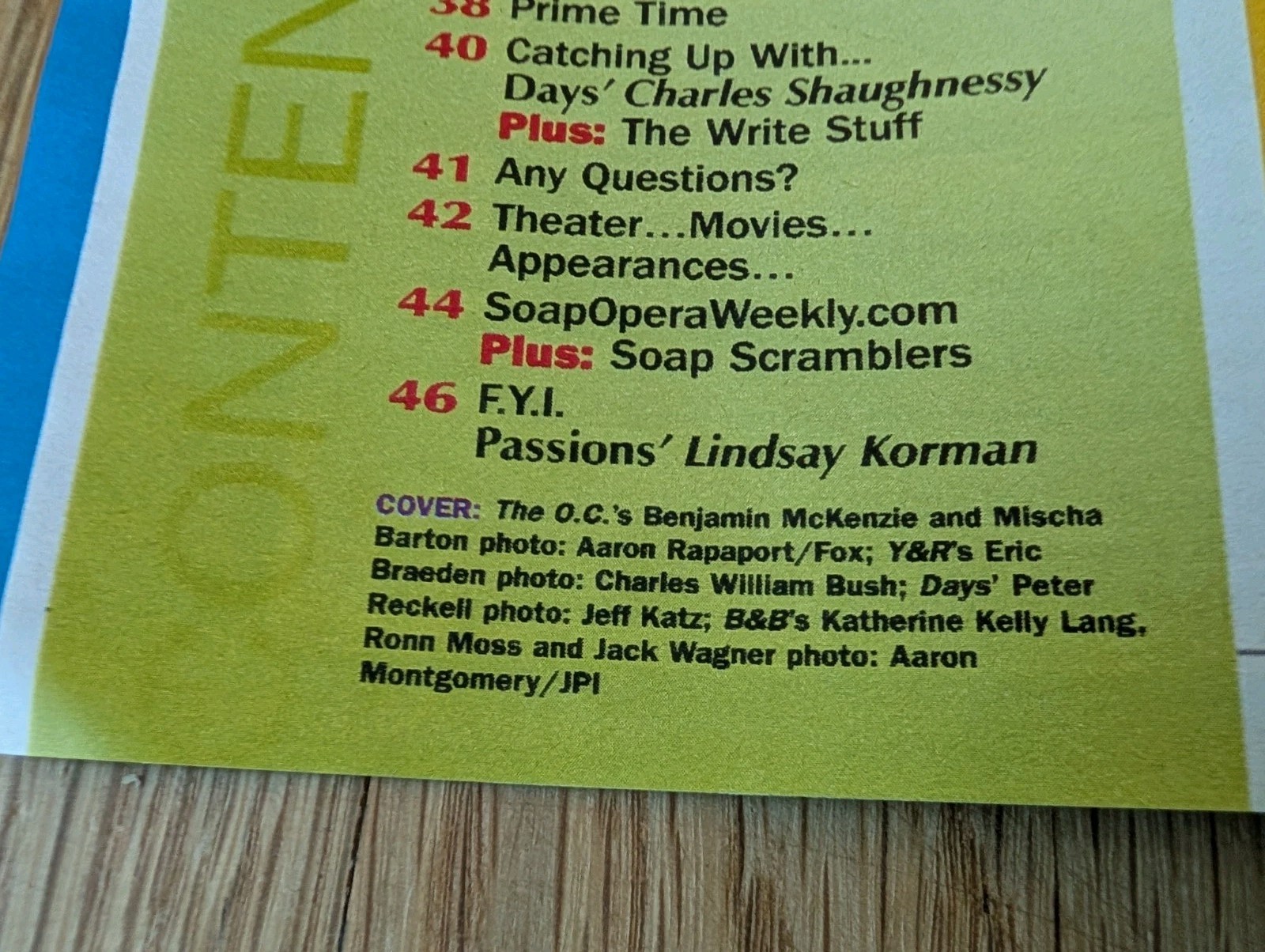 NOV 4 2003 – SOAP OPERA WEEKLY Vintage Magazine O.C. General Hospital