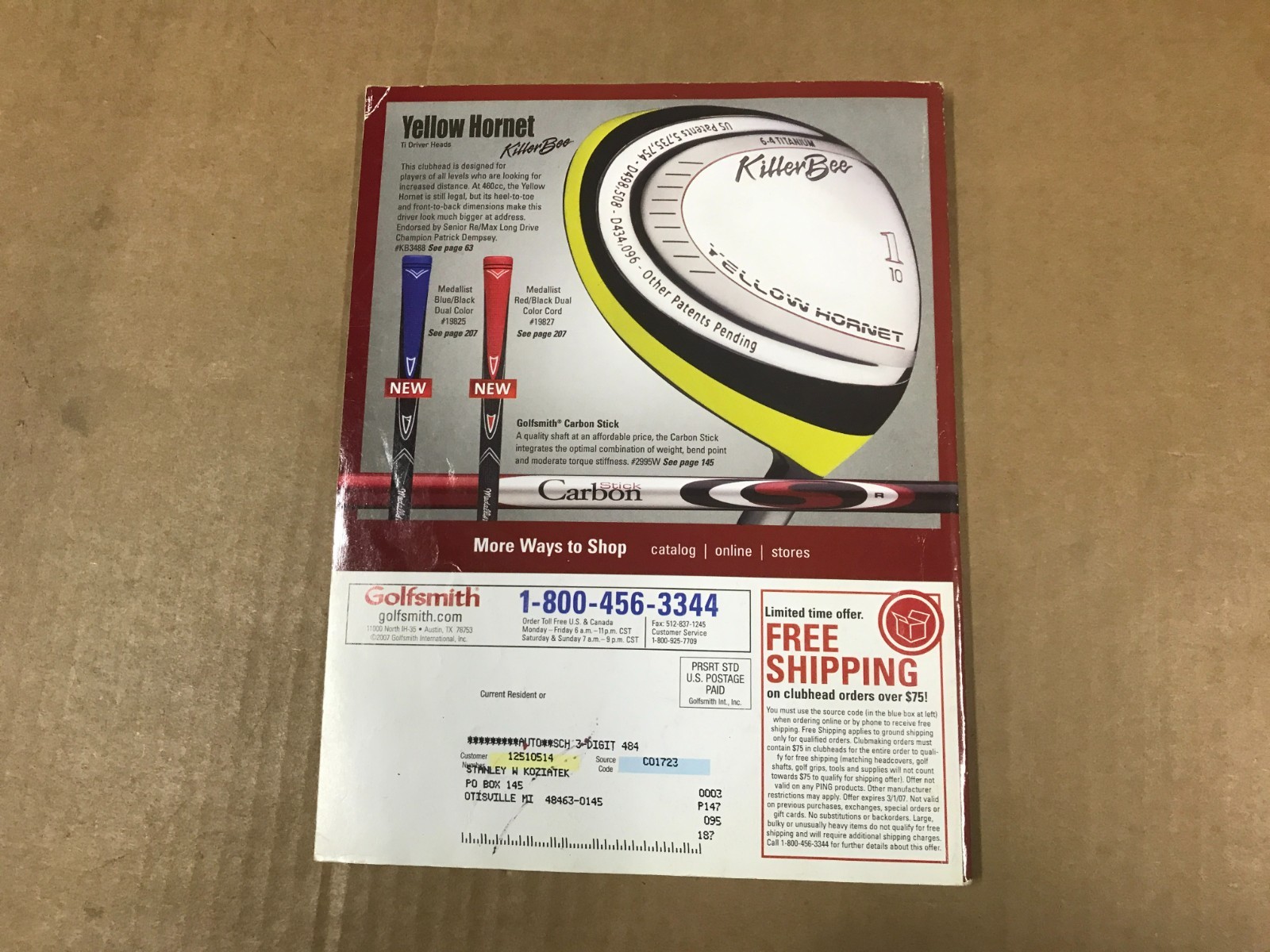 2007 Golfsmith Catalog- World’s #1 Clubmaking Supplier- “400 New Items For 2007”