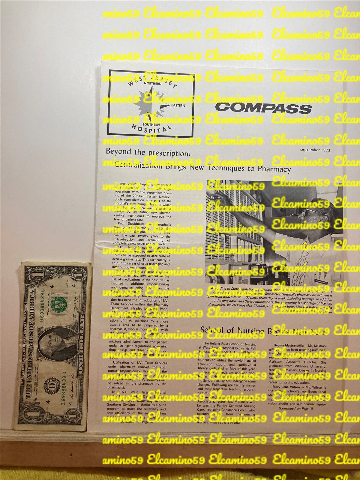 Sept 1973 West Jersey Hospital Compass Newsletter Voorhees Twp Berlin Camden NJ