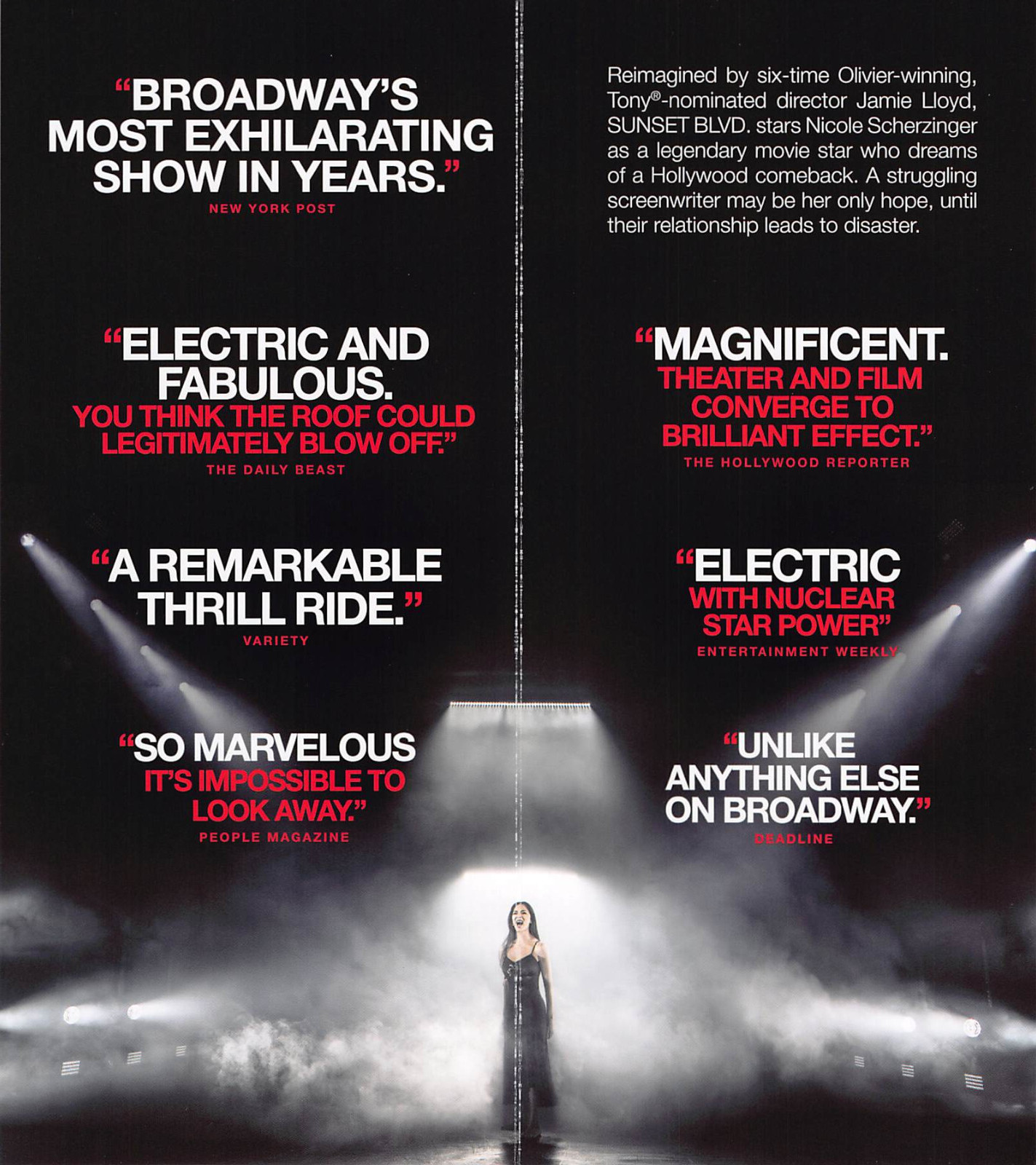 Sunset Blvd the musical Nicole Scherzinger Ad Flyer Broadway 2025 New York City