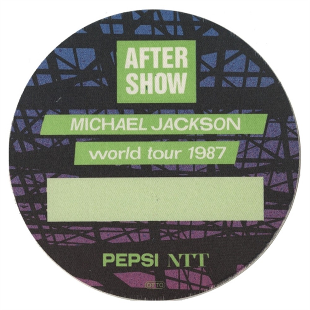 Michael Jackson 1987 Bad concert tour After Show Backstage Pass