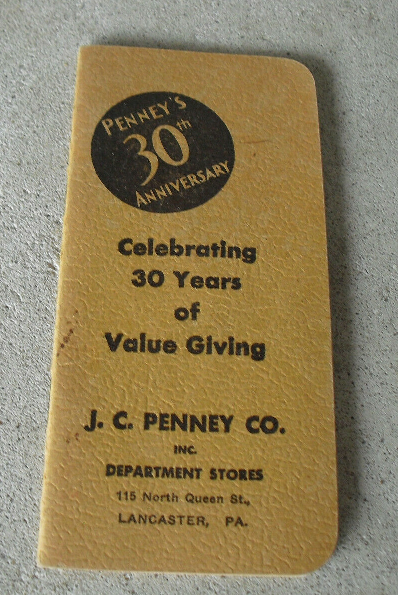 Vintage 1932 Booklet Notebook JC Penny Co Department Store 30th Anniversary