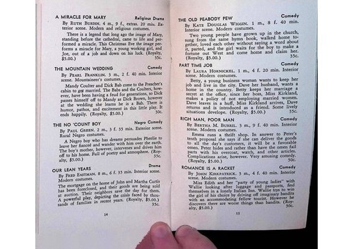 Samuel French 1938 Plays for 4-H Clubs One-Act Non-Royalty Catalog New York & LA
