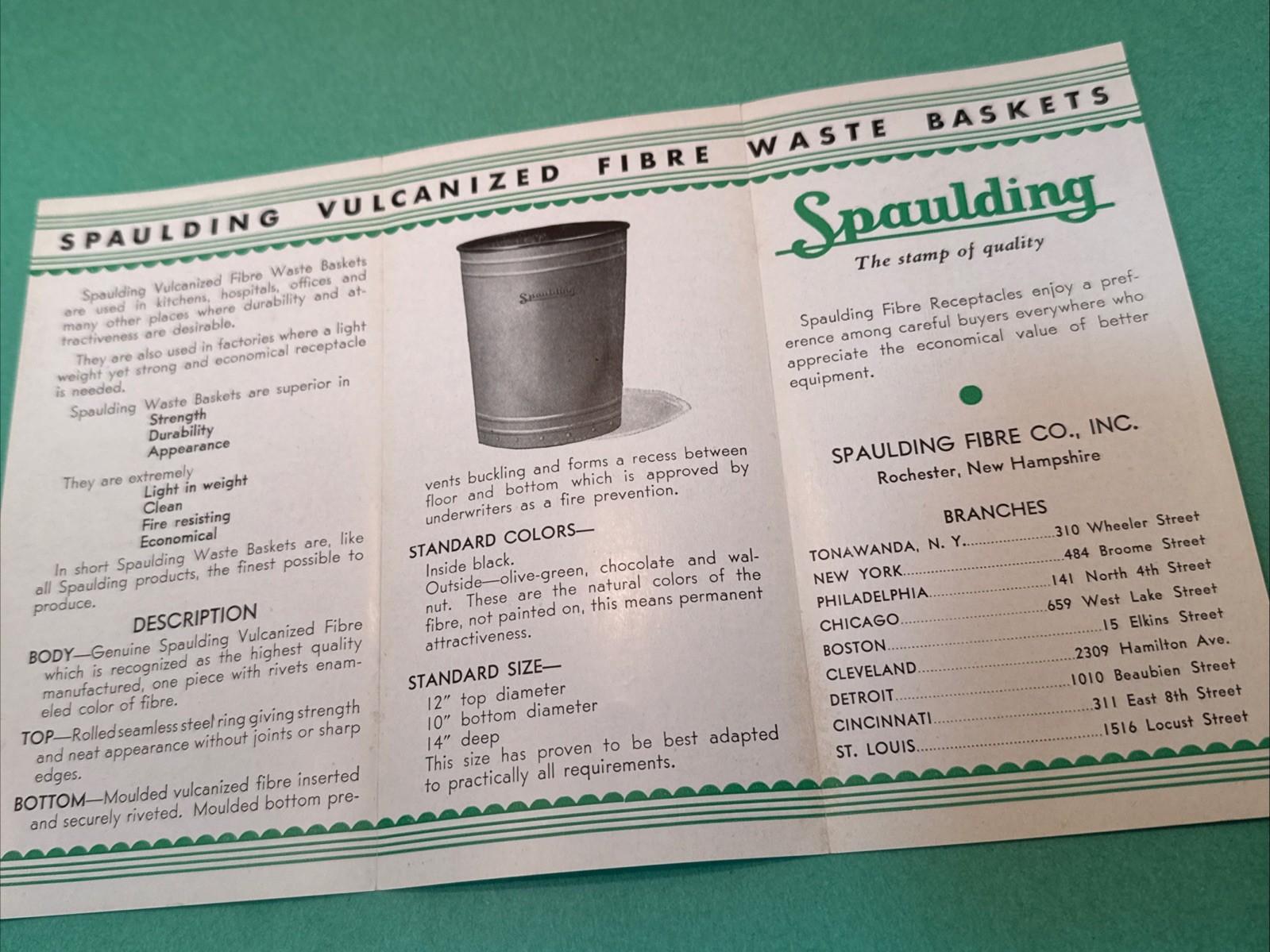 Spaulding Fibre Co Catalog Industrial Box Basket Barrel Can 1940’s vintage Bread