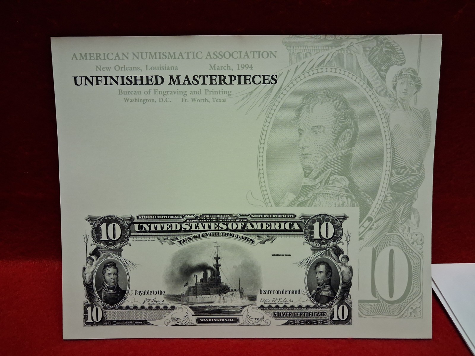 1994 Bureau Of Engraving & Printing Unfinished Masterpieces Set Of 4