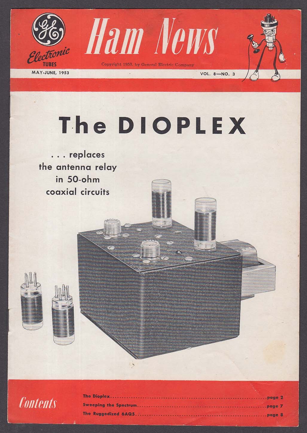General Electric HAM NEWS Vol 8 #3 Dioplex + 5-6 1953