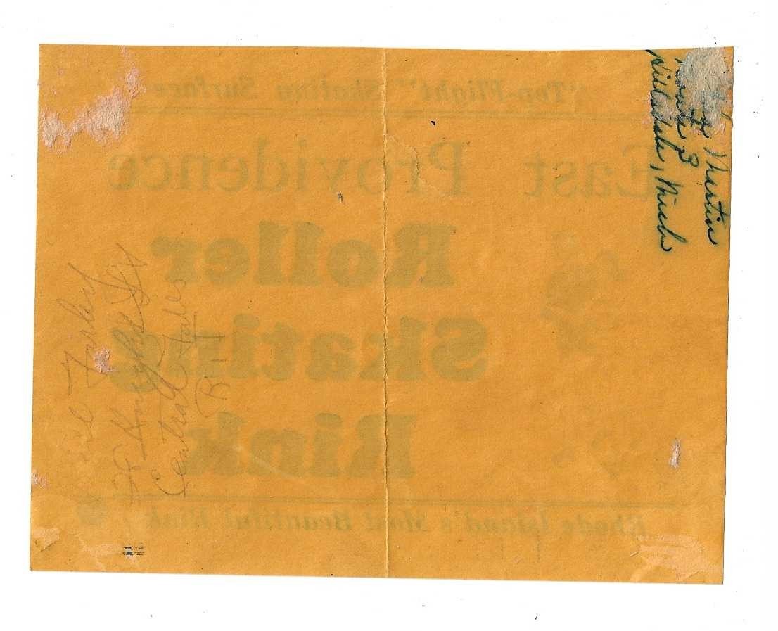 Roller Skate Skating Rink Label E Providence RI~4×5 in~Addresses on back~c1950s