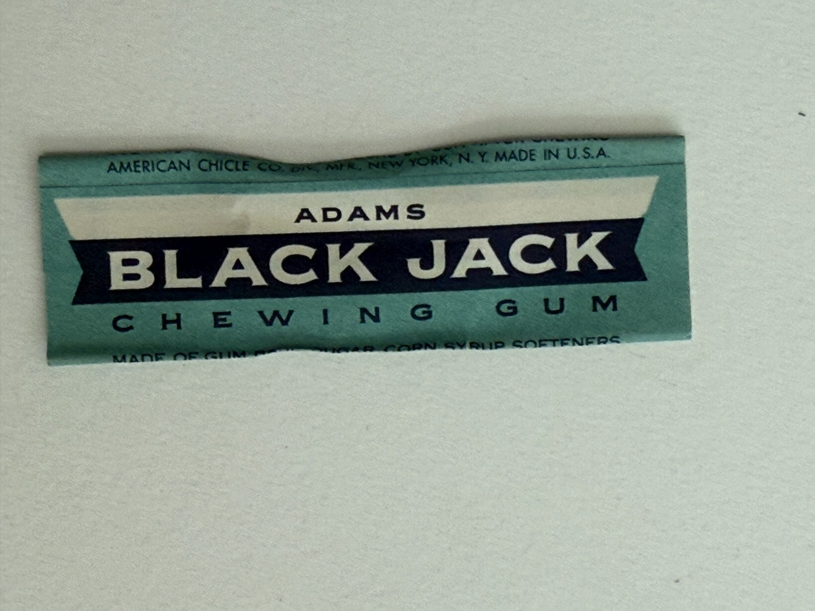 Vintage Adams Black Jack Chewing Gum Paper Wrapper, non-oval