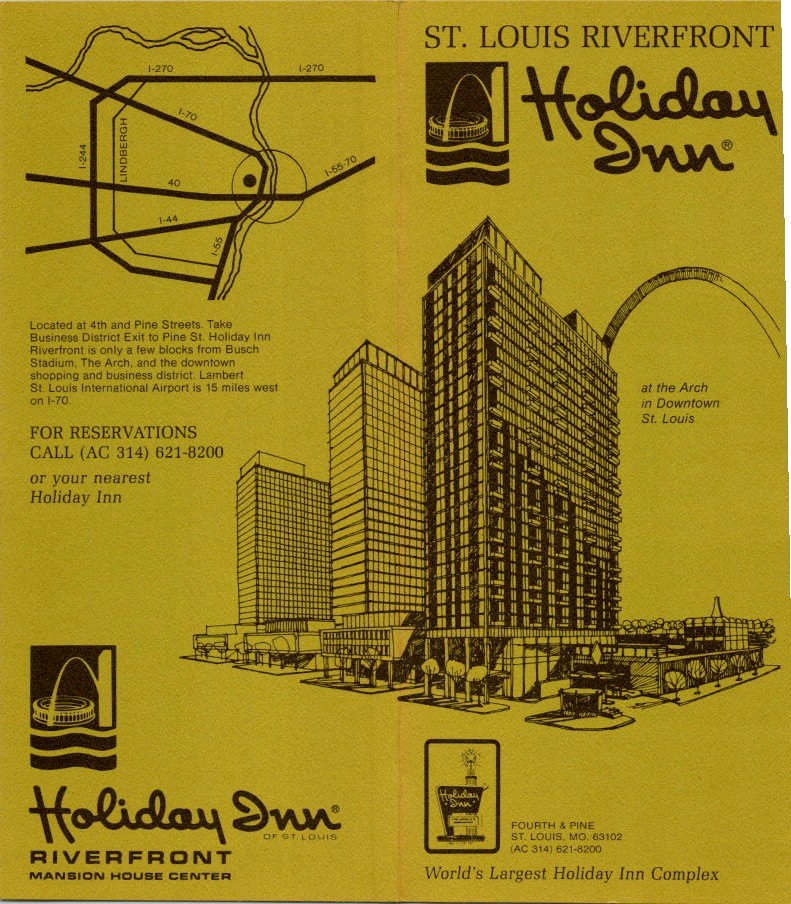 1970s Holiday Inn Riverfront St Louis Brochure Mansion House Center Map