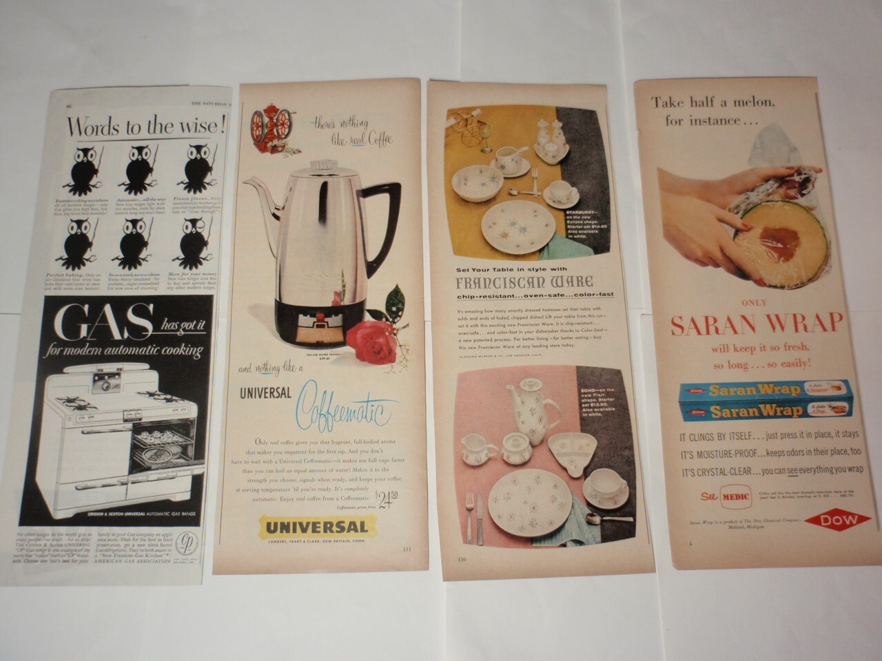 Large Lot Vtg Half Page Magazine Print Ads: Food, Kitchen Appliance, Clothing…