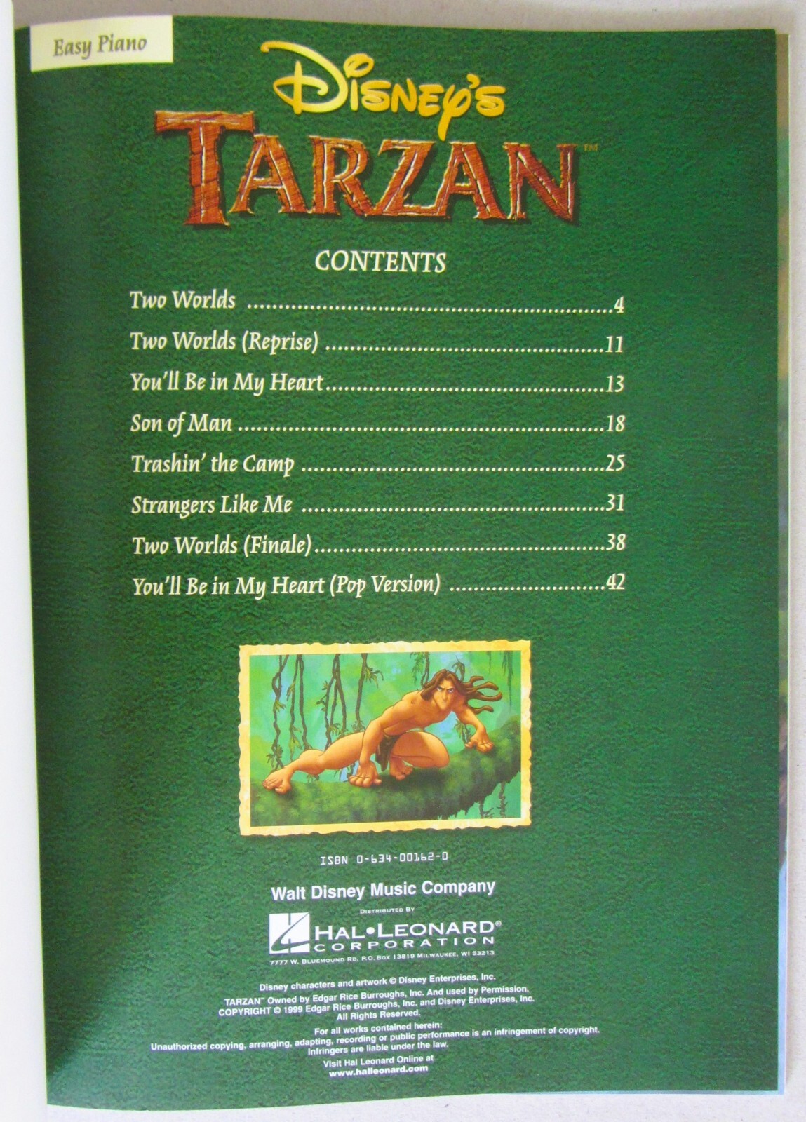 DISNEY TARZAN~WORDS & MUSIC BY PHIL COLLINS~EASY PIANO SCORE SHEET MUSIC~NEW