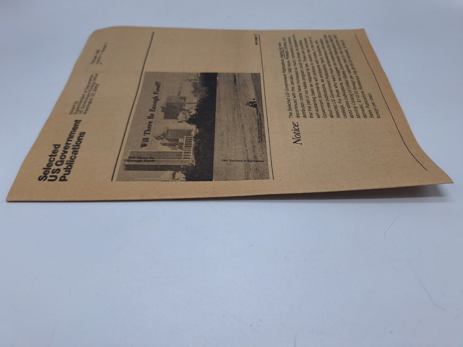 Selected US Government Publications Booklet February 1982 Volume 11 Number 2P rr