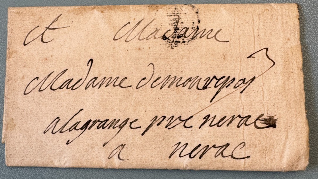 Pre-Philatelic Letter B Crowned Bordeaux Armorial Nérac 17th-18th Century