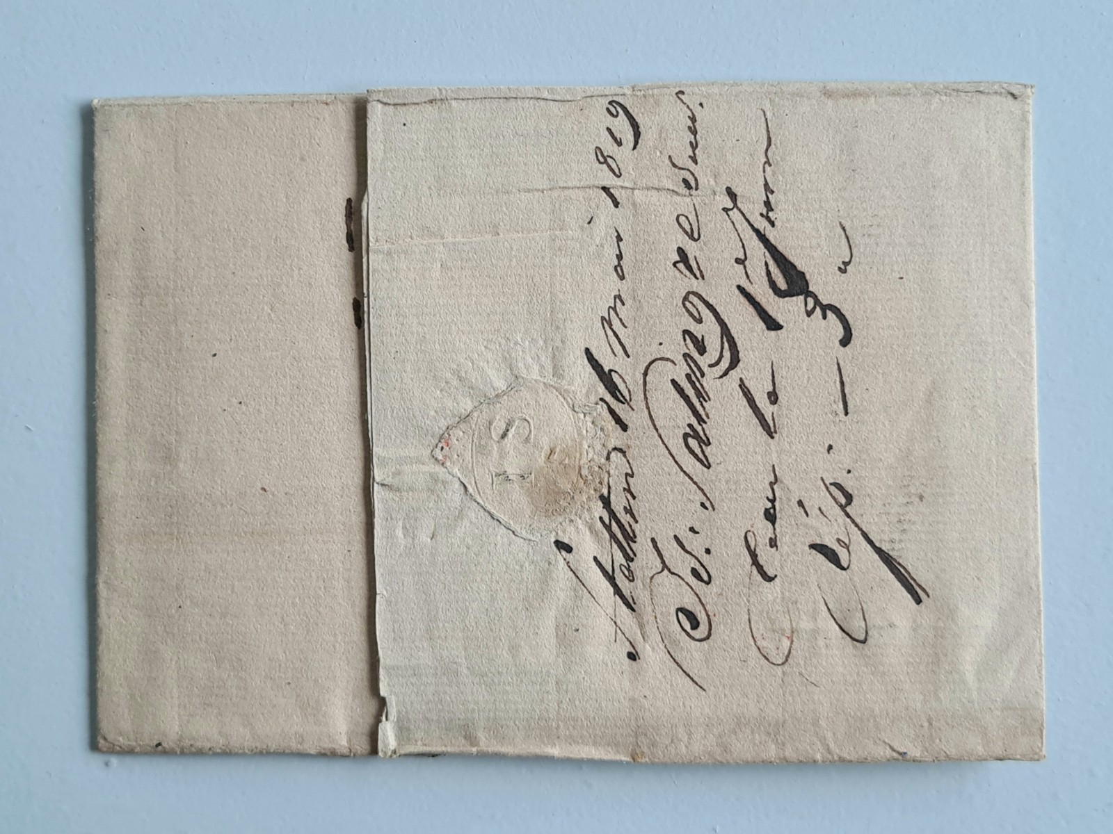 Old Letter Mail Of May 16, 1819 End Of The 1st Empire Hamburg Bordeaux